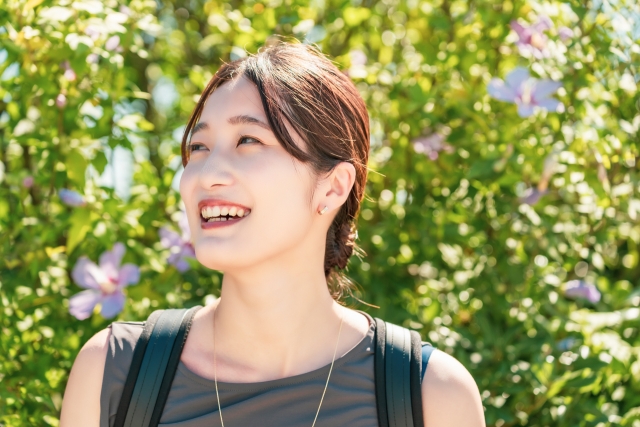 自然に生かされている女性
