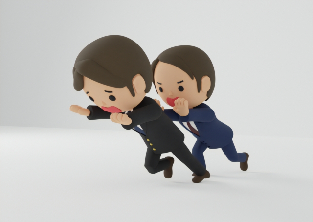 力で押す